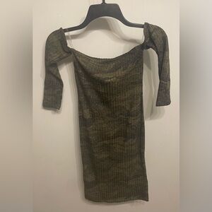Camouflage Off-Shoulder Dress